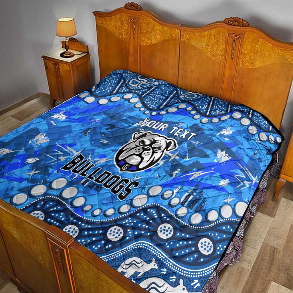 Personalized Canterbury-Bankstown Bulldogs Quilt Aboriginal Pattern with Graffiti Style Design