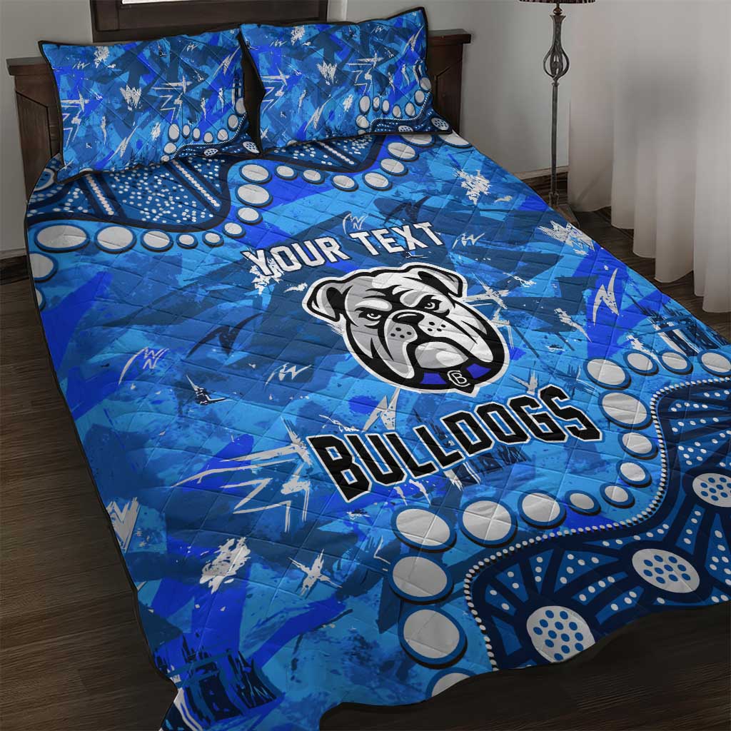 Personalized Canterbury-Bankstown Bulldogs Quilt Bed Set Aboriginal Pattern with Graffiti Style Design