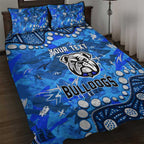 Personalized Canterbury-Bankstown Bulldogs Quilt Bed Set Aboriginal Pattern with Graffiti Style Design