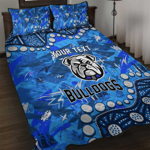 Personalized Canterbury-Bankstown Bulldogs Quilt Bed Set Aboriginal Pattern with Graffiti Style Design