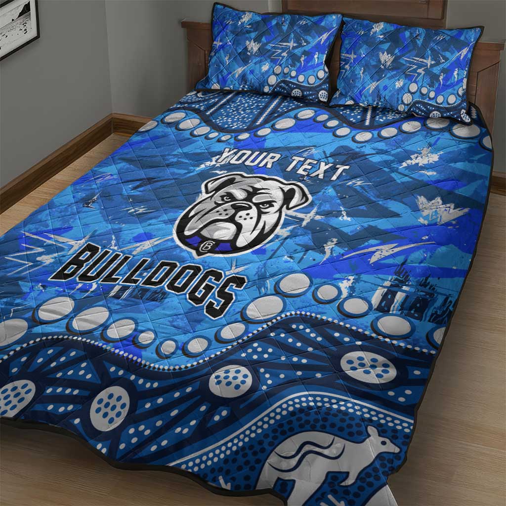 Personalized Canterbury-Bankstown Bulldogs Quilt Bed Set Aboriginal Pattern with Graffiti Style Design