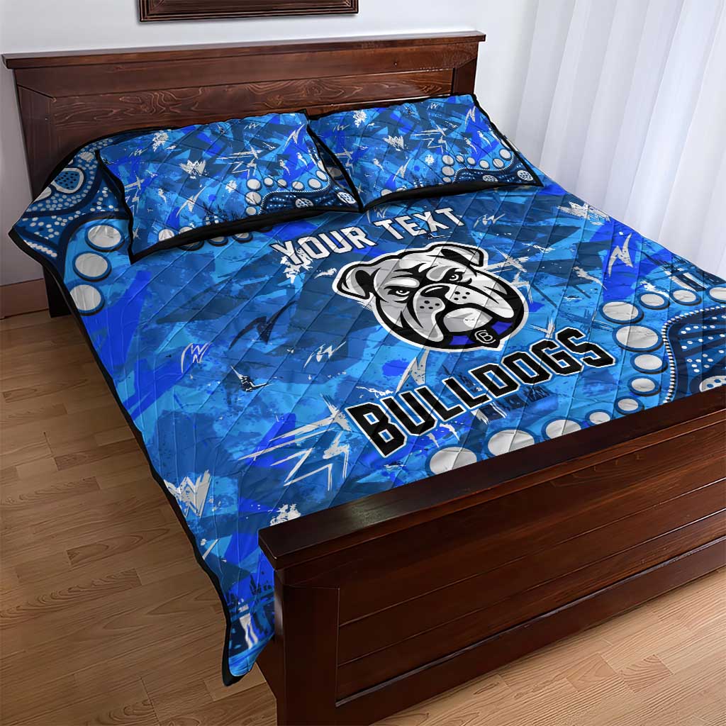 Personalized Canterbury-Bankstown Bulldogs Quilt Bed Set Aboriginal Pattern with Graffiti Style Design