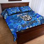 Personalized Canterbury-Bankstown Bulldogs Quilt Bed Set Aboriginal Pattern with Graffiti Style Design