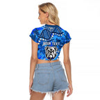 Personalized Canterbury-Bankstown Bulldogs Raglan Cropped T Shirt Aboriginal Pattern with Graffiti Style Design