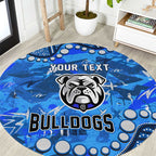 Personalized Canterbury-Bankstown Bulldogs Round Carpet Aboriginal Pattern with Graffiti Style Design