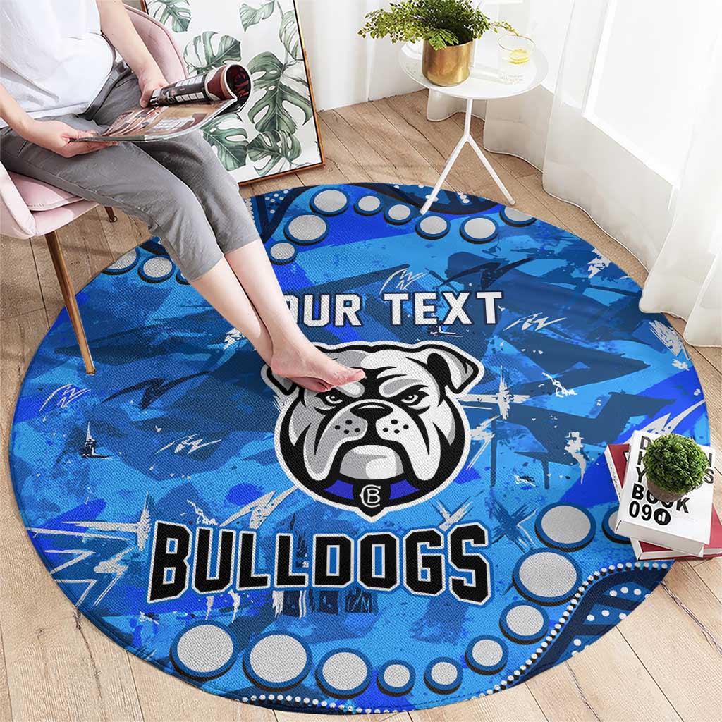 Personalized Canterbury-Bankstown Bulldogs Round Carpet Aboriginal Pattern with Graffiti Style Design