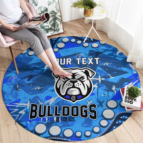 Personalized Canterbury-Bankstown Bulldogs Round Carpet Aboriginal Pattern with Graffiti Style Design