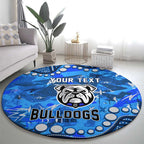 Personalized Canterbury-Bankstown Bulldogs Round Carpet Aboriginal Pattern with Graffiti Style Design