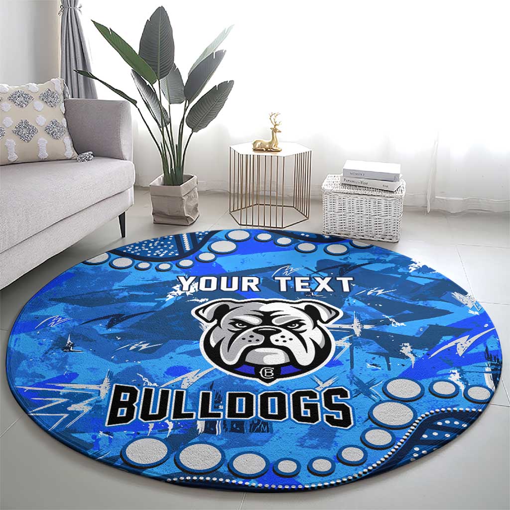 Personalized Canterbury-Bankstown Bulldogs Round Carpet Aboriginal Pattern with Graffiti Style Design