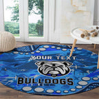 Personalized Canterbury-Bankstown Bulldogs Round Carpet Aboriginal Pattern with Graffiti Style Design