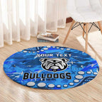 Personalized Canterbury-Bankstown Bulldogs Round Carpet Aboriginal Pattern with Graffiti Style Design