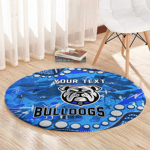 Personalized Canterbury-Bankstown Bulldogs Round Carpet Aboriginal Pattern with Graffiti Style Design