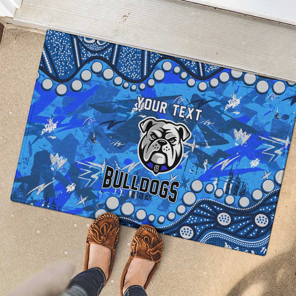 Personalized Canterbury-Bankstown Bulldogs Rubber Doormat Aboriginal Pattern with Graffiti Style Design