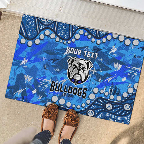 Personalized Canterbury-Bankstown Bulldogs Rubber Doormat Aboriginal Pattern with Graffiti Style Design
