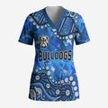 Personalized Canterbury-Bankstown Bulldogs Scrub Top Aboriginal Pattern with Graffiti Style Design