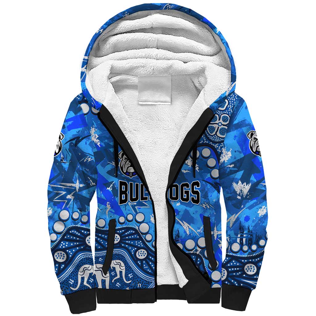 Personalized Canterbury-Bankstown Bulldogs Sherpa Hoodie Aboriginal Pattern with Graffiti Style Design
