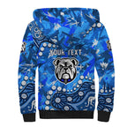 Personalized Canterbury-Bankstown Bulldogs Sherpa Hoodie Aboriginal Pattern with Graffiti Style Design
