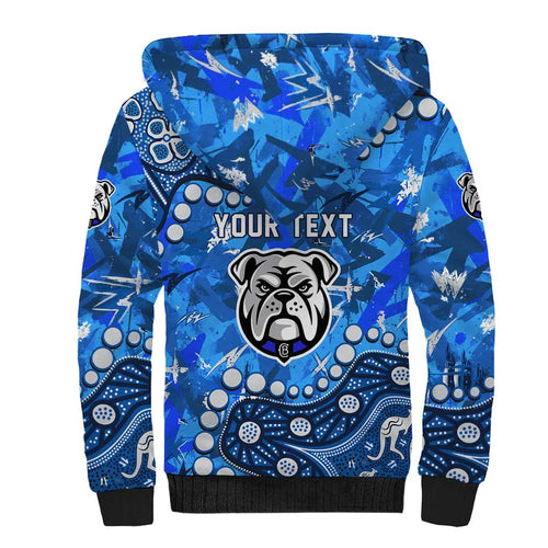 Personalized Canterbury-Bankstown Bulldogs Sherpa Hoodie Aboriginal Pattern with Graffiti Style Design