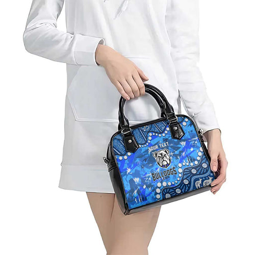 Personalized Canterbury-Bankstown Bulldogs Shoulder Handbag Aboriginal Pattern with Graffiti Style Design