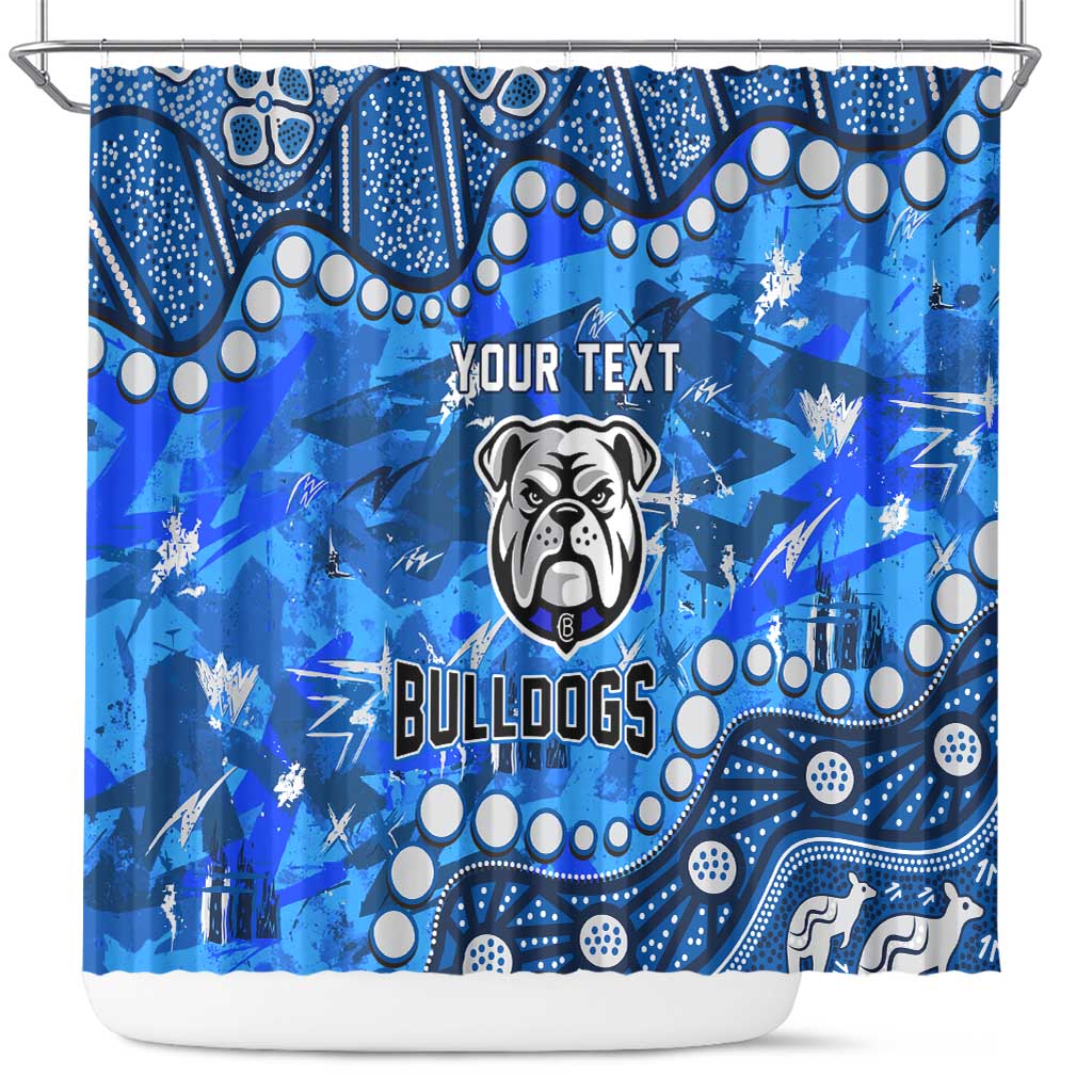 Personalized Canterbury-Bankstown Bulldogs Shower Curtain Aboriginal Pattern with Graffiti Style Design