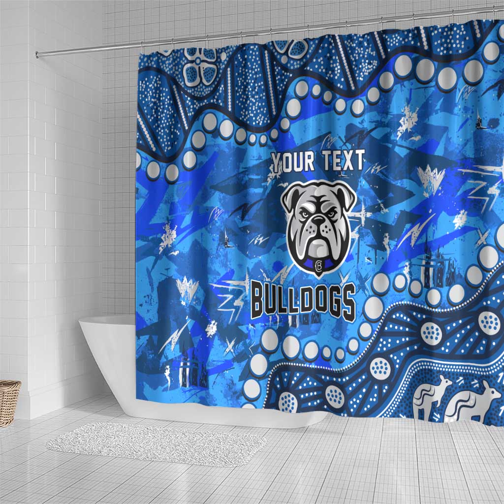 Personalized Canterbury-Bankstown Bulldogs Shower Curtain Aboriginal Pattern with Graffiti Style Design