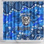 Personalized Canterbury-Bankstown Bulldogs Shower Curtain Aboriginal Pattern with Graffiti Style Design