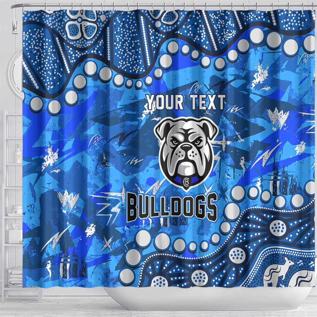 Personalized Canterbury-Bankstown Bulldogs Shower Curtain Aboriginal Pattern with Graffiti Style Design