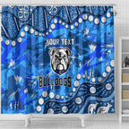 Personalized Canterbury-Bankstown Bulldogs Shower Curtain Aboriginal Pattern with Graffiti Style Design
