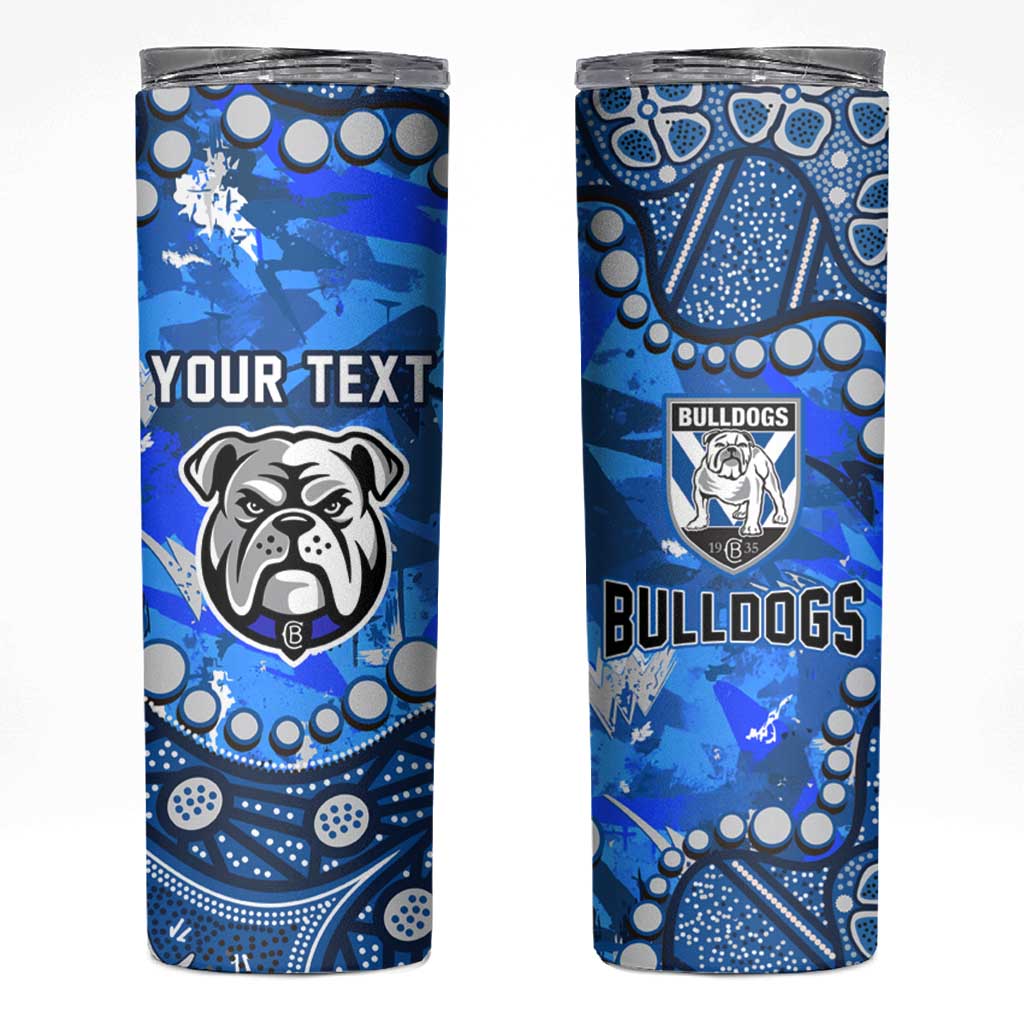 Personalized Canterbury-Bankstown Bulldogs Skinny Tumbler Aboriginal Pattern with Graffiti Style Design