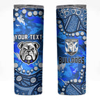 Personalized Canterbury-Bankstown Bulldogs Skinny Tumbler Aboriginal Pattern with Graffiti Style Design