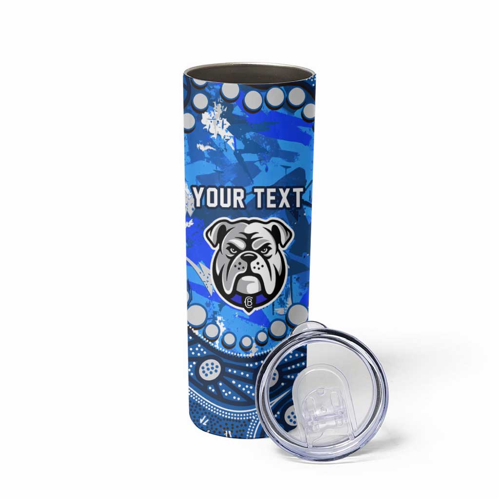 Personalized Canterbury-Bankstown Bulldogs Skinny Tumbler Aboriginal Pattern with Graffiti Style Design