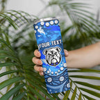 Personalized Canterbury-Bankstown Bulldogs Skinny Tumbler Aboriginal Pattern with Graffiti Style Design