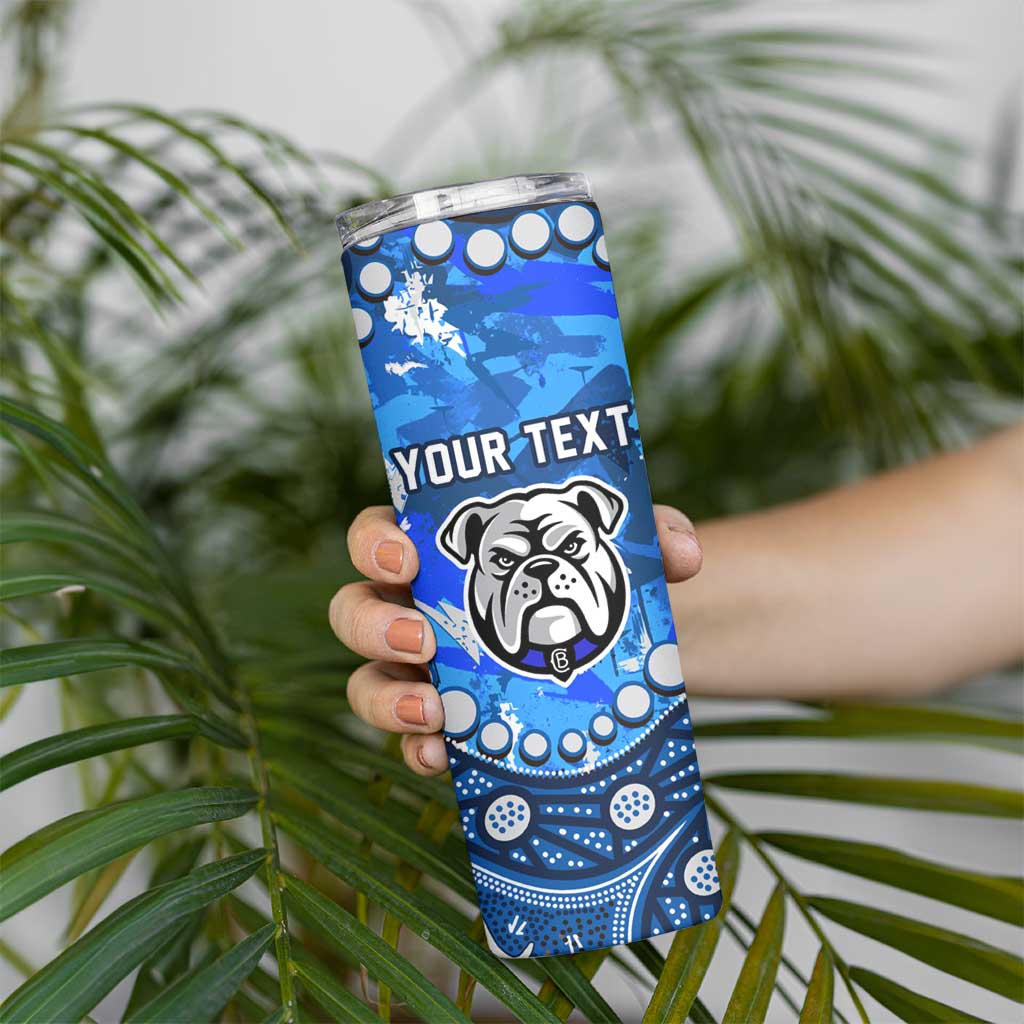Personalized Canterbury-Bankstown Bulldogs Skinny Tumbler Aboriginal Pattern with Graffiti Style Design