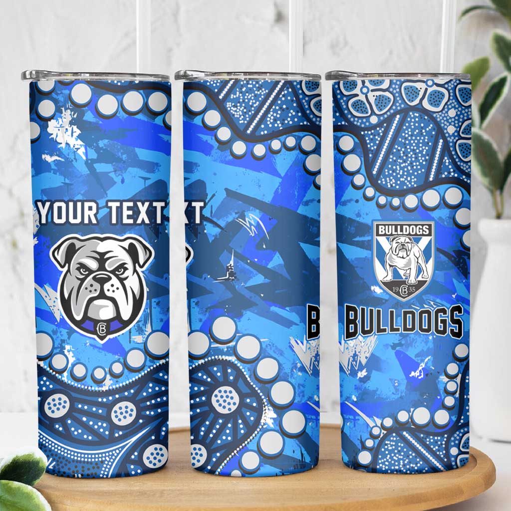 Personalized Canterbury-Bankstown Bulldogs Skinny Tumbler Aboriginal Pattern with Graffiti Style Design