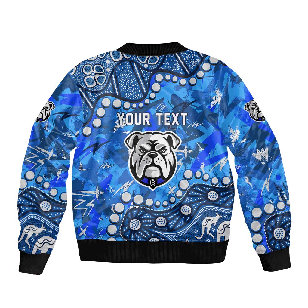 Personalized Canterbury-Bankstown Bulldogs Sleeve Zip Bomber Jacket Aboriginal Pattern with Graffiti Style Design