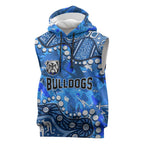 Personalized Canterbury-Bankstown Bulldogs Sleeveless Hoodie Aboriginal Pattern with Graffiti Style Design