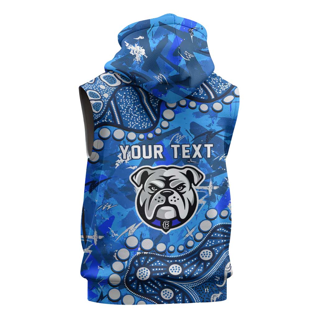 Personalized Canterbury-Bankstown Bulldogs Sleeveless Hoodie Aboriginal Pattern with Graffiti Style Design