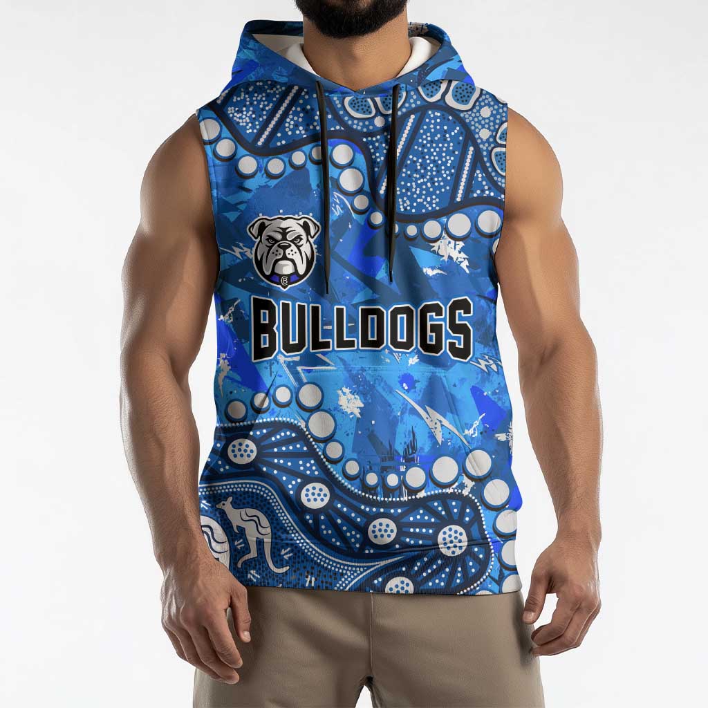Personalized Canterbury-Bankstown Bulldogs Sleeveless Hoodie Aboriginal Pattern with Graffiti Style Design