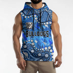 Personalized Canterbury-Bankstown Bulldogs Sleeveless Hoodie Aboriginal Pattern with Graffiti Style Design