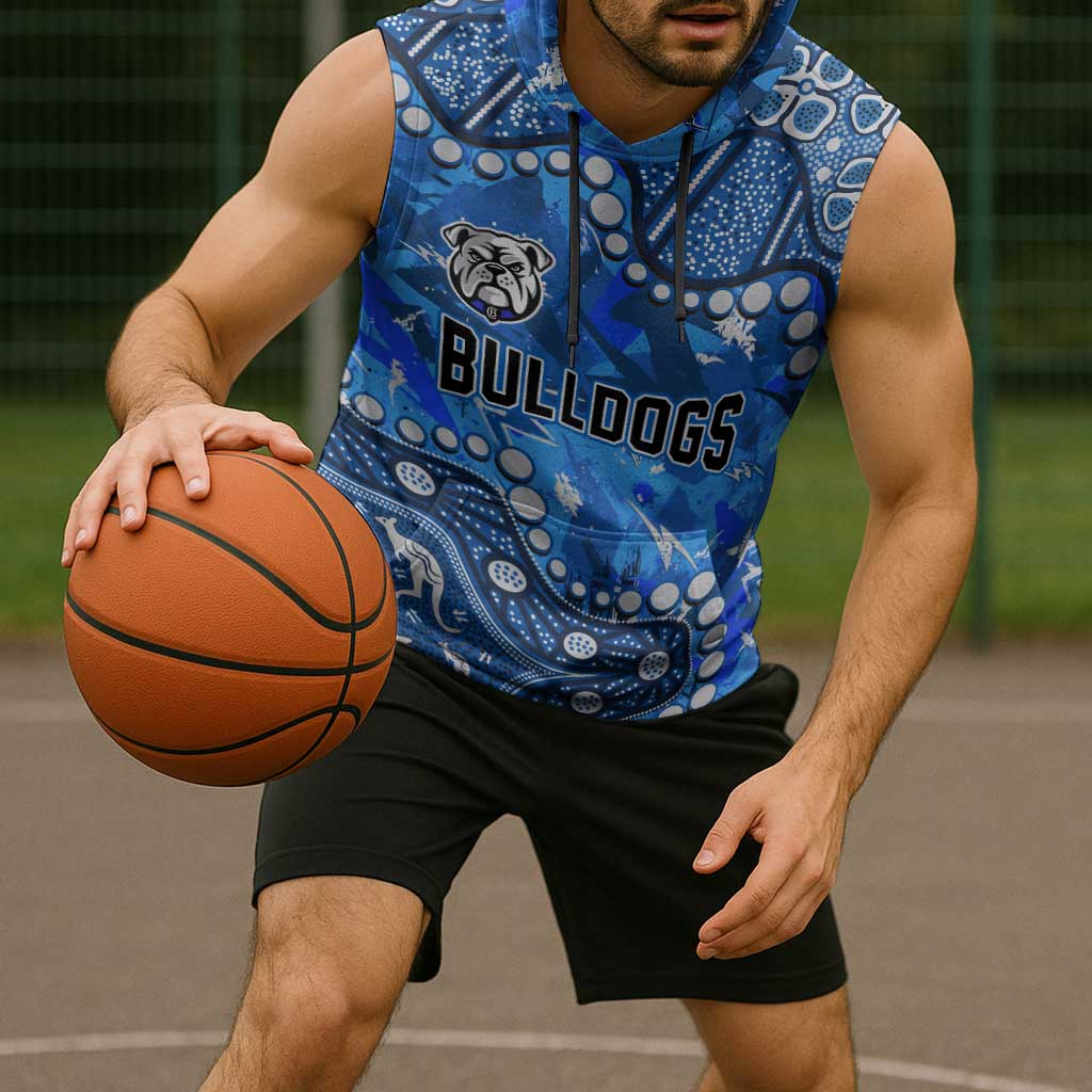 Personalized Canterbury-Bankstown Bulldogs Sleeveless Hoodie Aboriginal Pattern with Graffiti Style Design