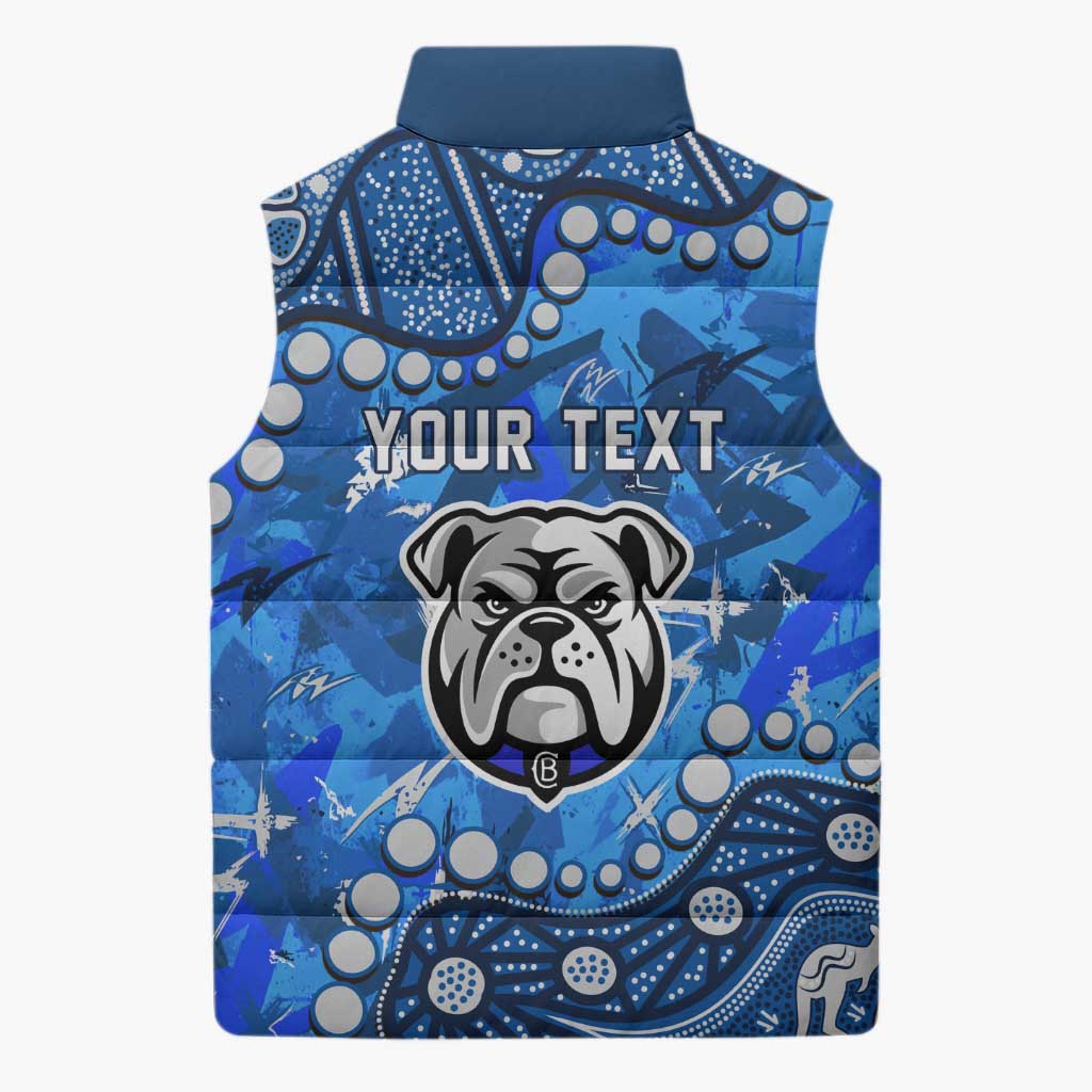 Personalized Canterbury-Bankstown Bulldogs Sleeveless Puffer Jacket Aboriginal Pattern with Graffiti Style Design