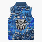 Personalized Canterbury-Bankstown Bulldogs Sleeveless Puffer Jacket Aboriginal Pattern with Graffiti Style Design