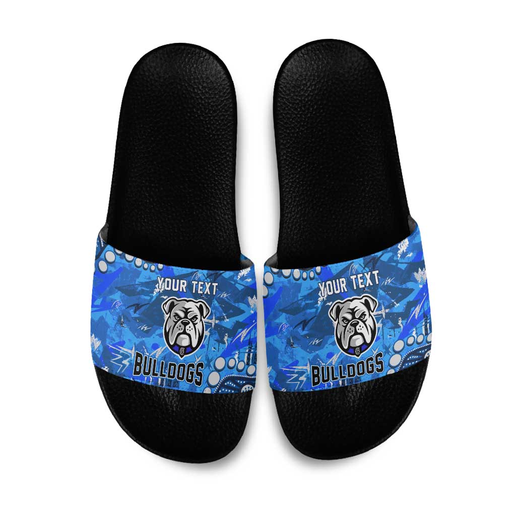 Personalized Canterbury-Bankstown Bulldogs Slide Sandals Aboriginal Pattern with Graffiti Style Design
