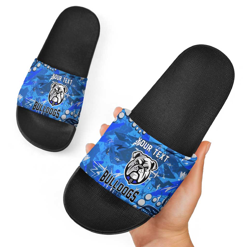 Personalized Canterbury-Bankstown Bulldogs Slide Sandals Aboriginal Pattern with Graffiti Style Design