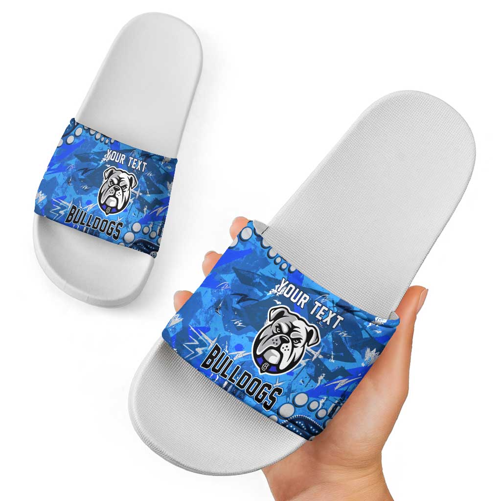 Personalized Canterbury-Bankstown Bulldogs Slide Sandals Aboriginal Pattern with Graffiti Style Design