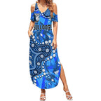 Personalized Canterbury-Bankstown Bulldogs Summer Maxi Dress Aboriginal Pattern with Graffiti Style Design