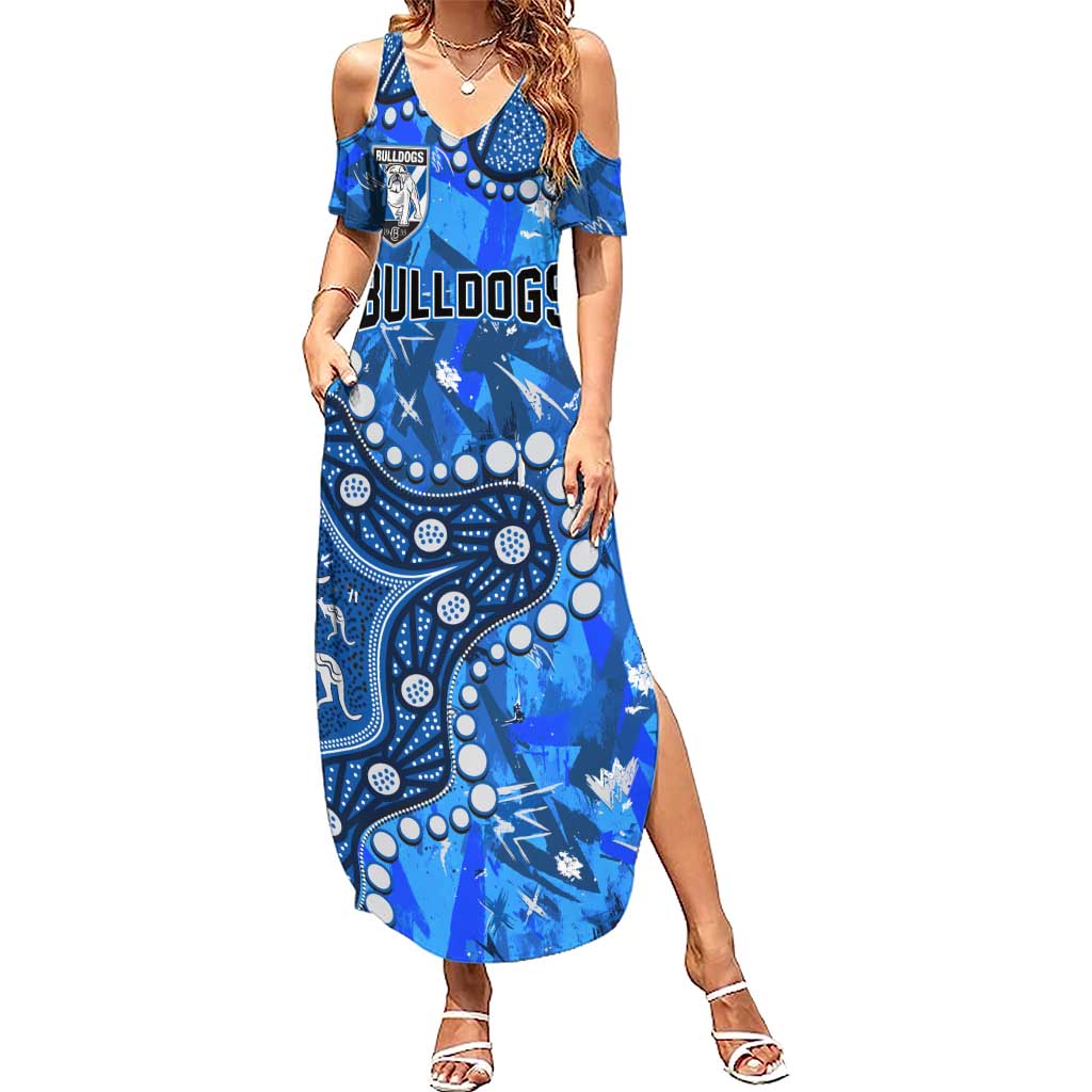 Personalized Canterbury-Bankstown Bulldogs Summer Maxi Dress Aboriginal Pattern with Graffiti Style Design