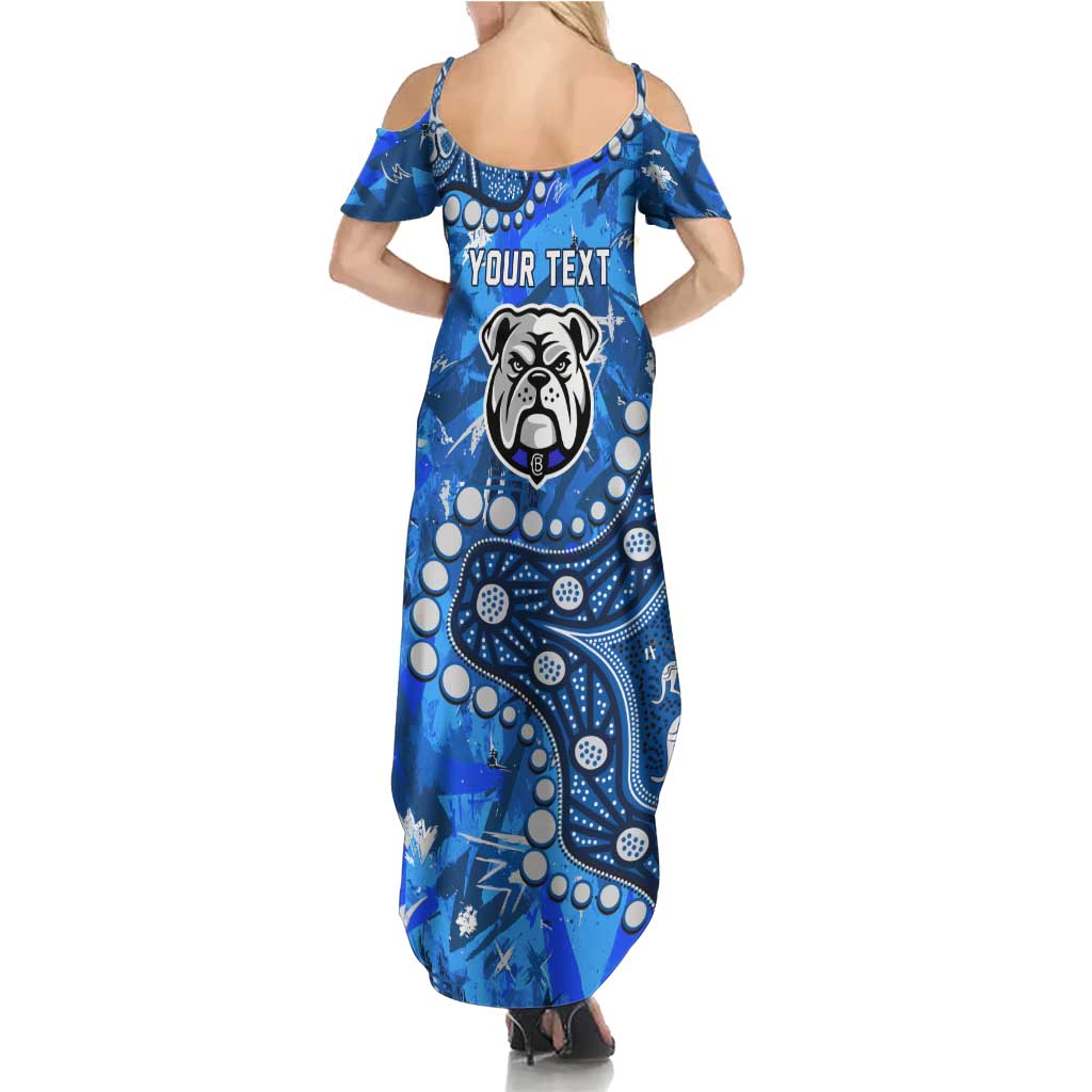 Personalized Canterbury-Bankstown Bulldogs Summer Maxi Dress Aboriginal Pattern with Graffiti Style Design