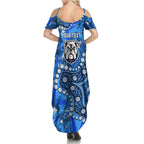 Personalized Canterbury-Bankstown Bulldogs Summer Maxi Dress Aboriginal Pattern with Graffiti Style Design