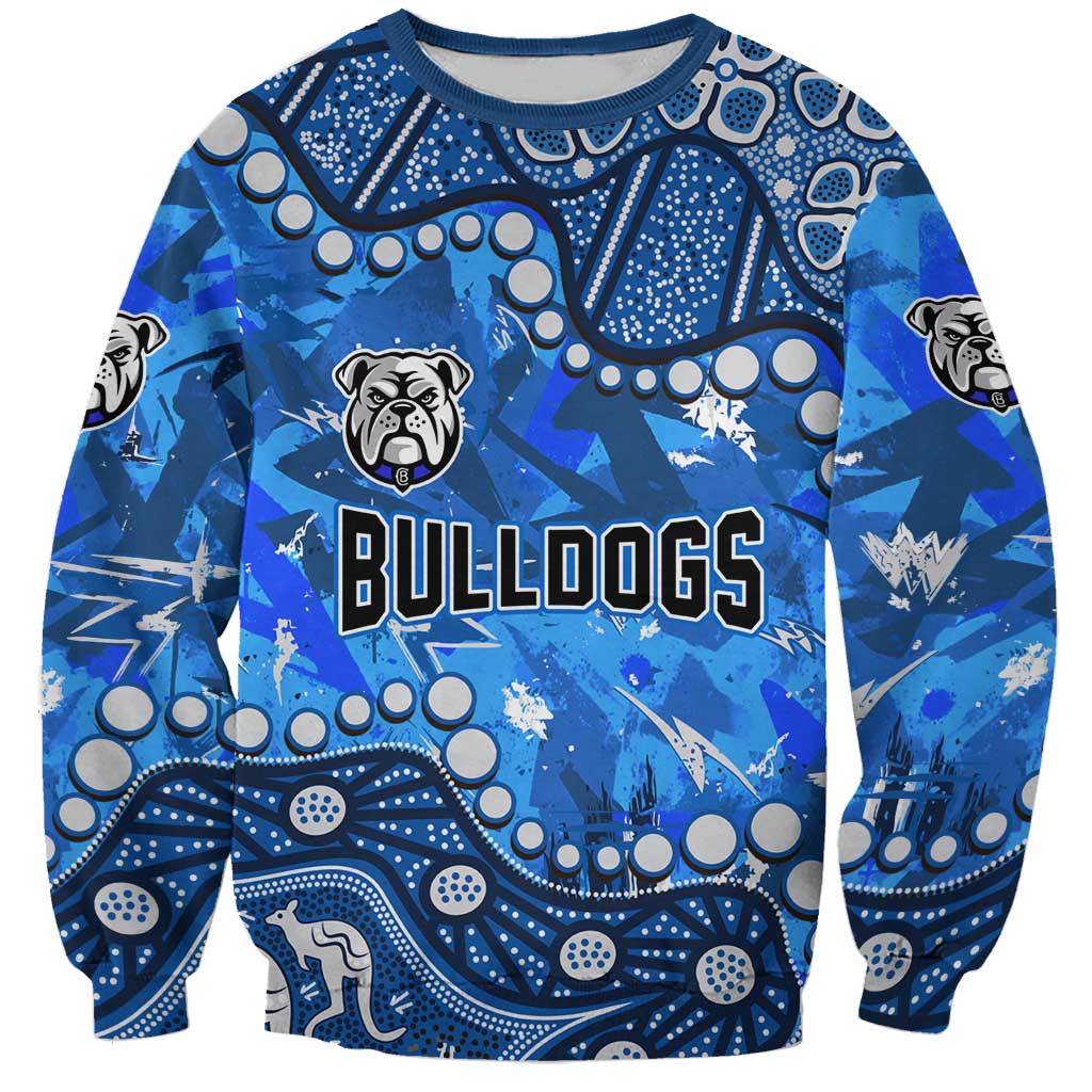 Personalized Canterbury-Bankstown Bulldogs Sweatshirt Aboriginal Pattern with Graffiti Style Design